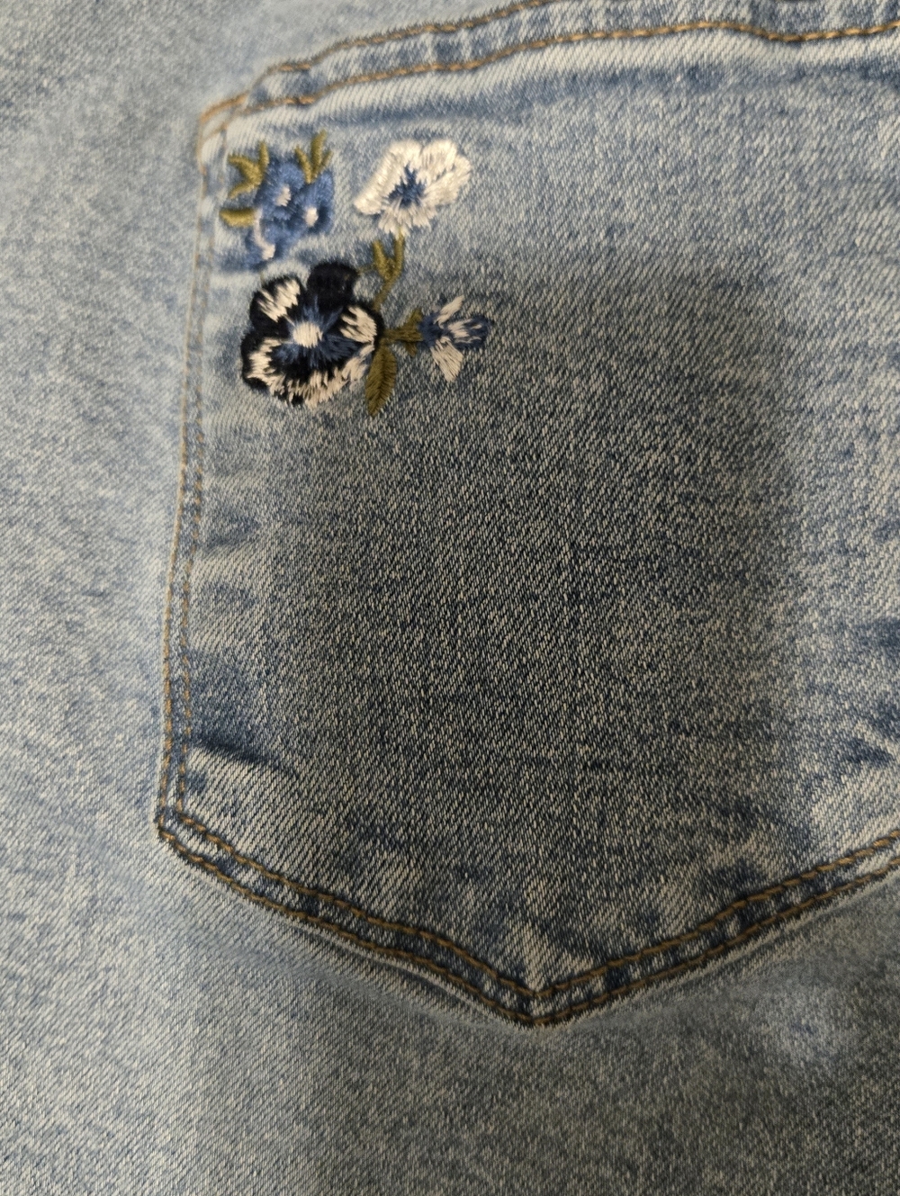 Flamingals Size XL Embroidered Denim Long Short - Picture 10 of 11